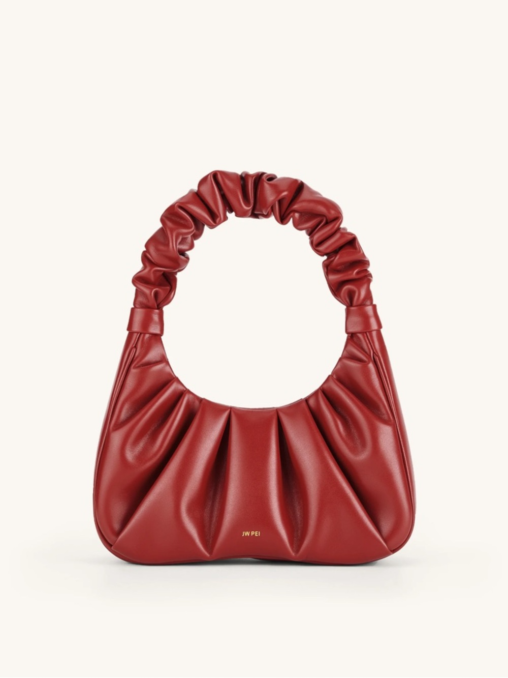 JW PEI Chili Red Gabbi Ruched Hobo Handbag Excellent Used Condition